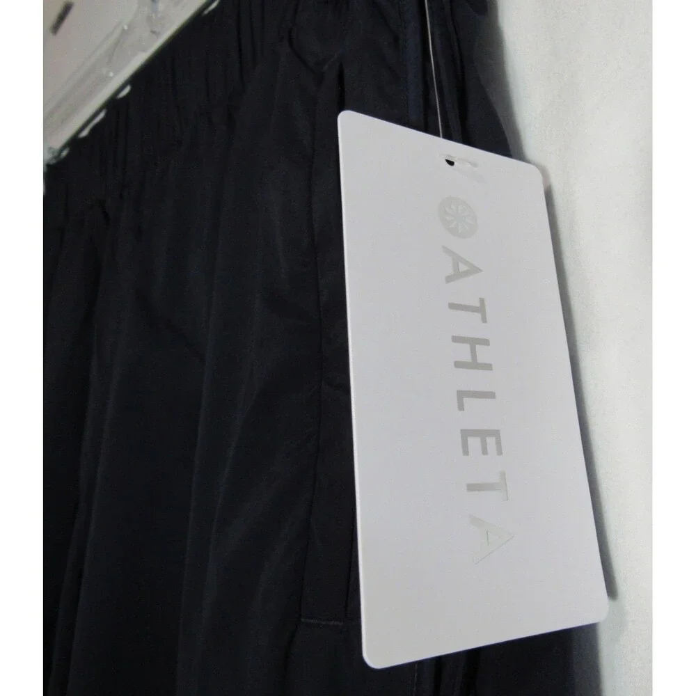 Athleta Blue Rise Pant Water Repellant Adj Ankles High Rise Pants Size S NWT